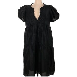 Elegant Black Puff Sleeve Dress, Kika Vargas 1x.